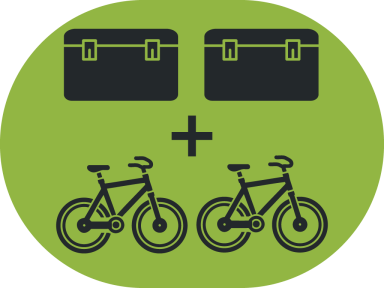 Transportboxen und zwei Fahrräder
