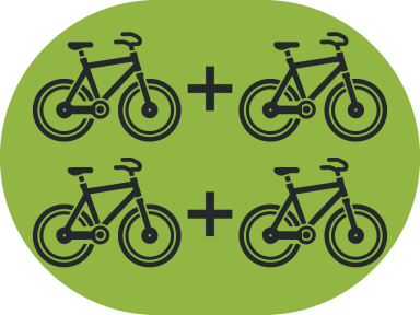 Vier Fahrräder